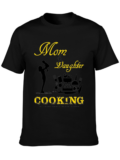 Camiseta Negra Mamá & Hija Cocinando