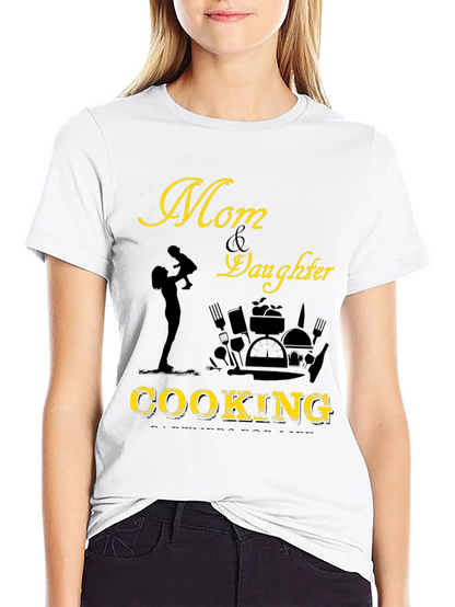 Camiseta Negra Mamá & Hija Cocinando