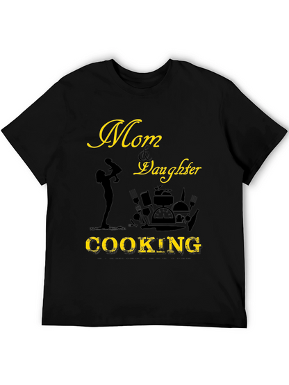 Camiseta Negra Mamá & Hija Cocinando