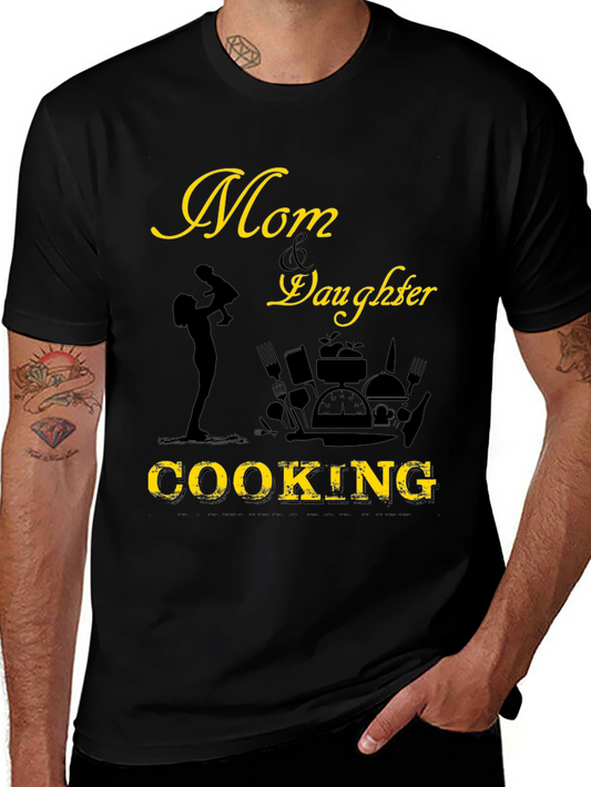 Camiseta Negra Mamá & Hija Cocinando