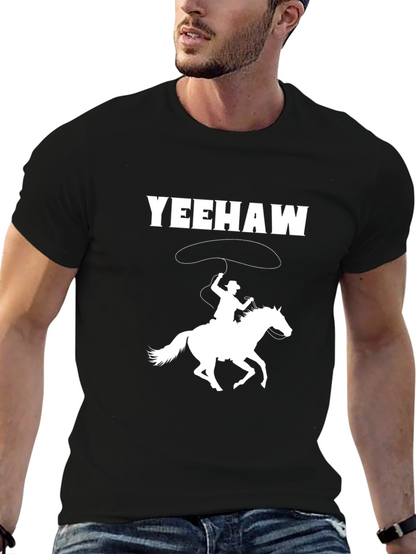 Camiseta Negra Yeehaw Cowboy