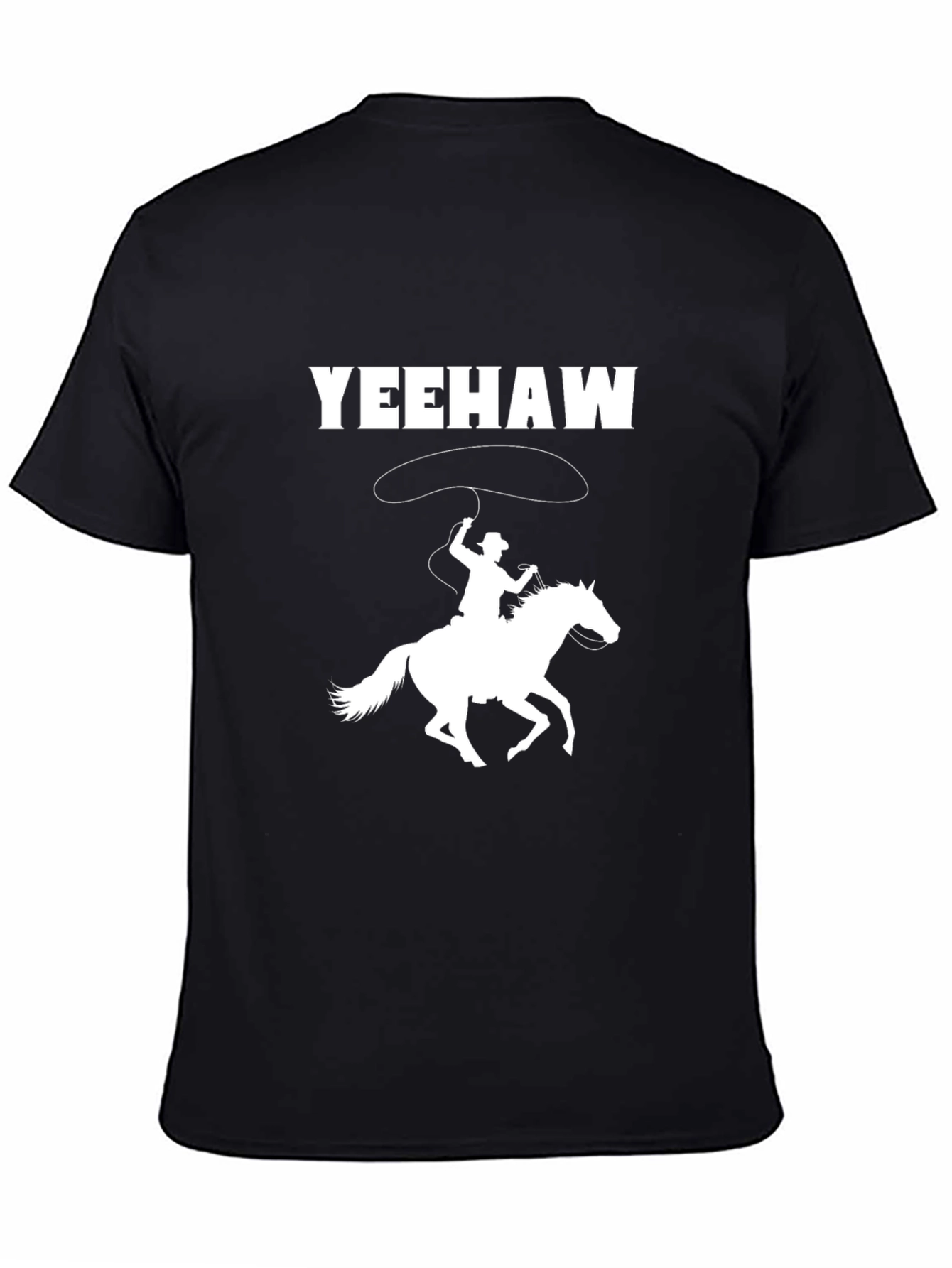 Camiseta Negra Yeehaw Cowboy