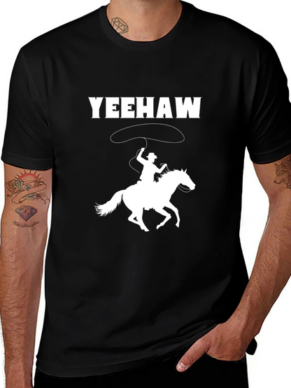 Camiseta Negra Yeehaw Cowboy