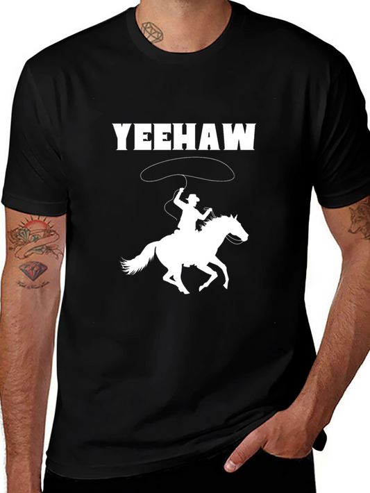 Camiseta Negra Yeehaw Cowboy