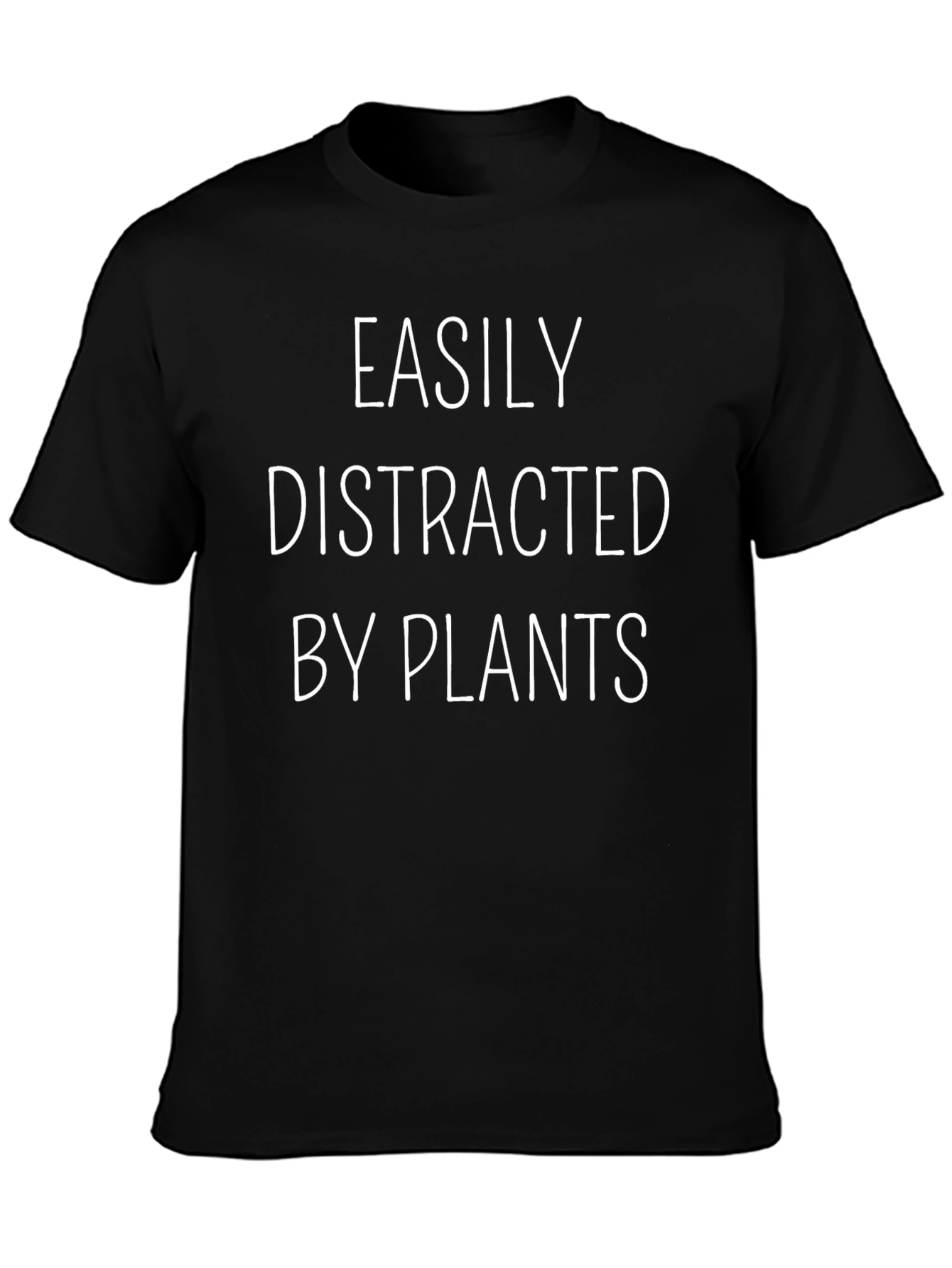 Camiseta Negra: Fácilmente Distraído por las Plantas
