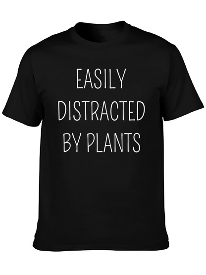 Camiseta Negra: Fácilmente Distraído por las Plantas