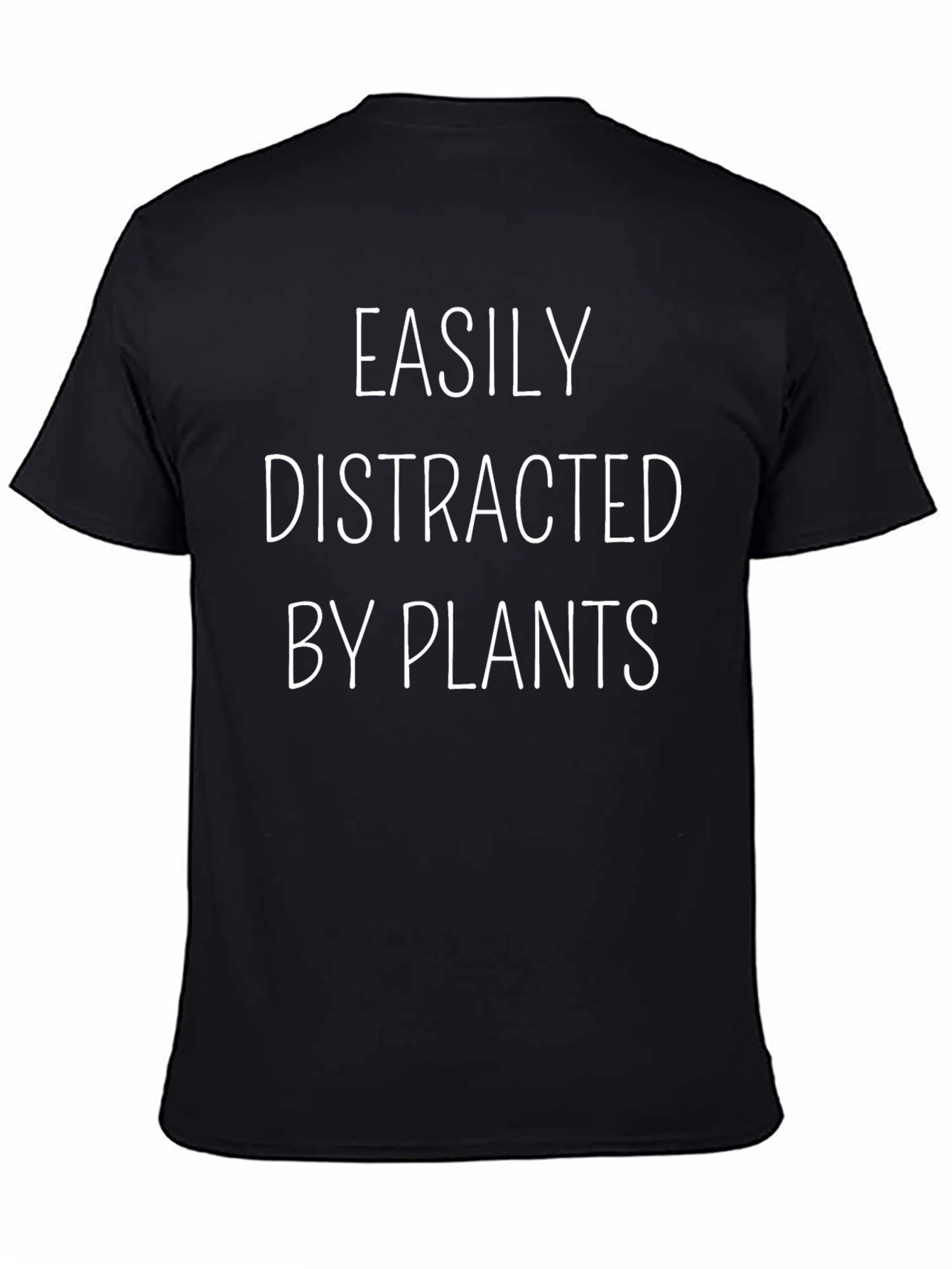 Camiseta Negra: Fácilmente Distraído por las Plantas