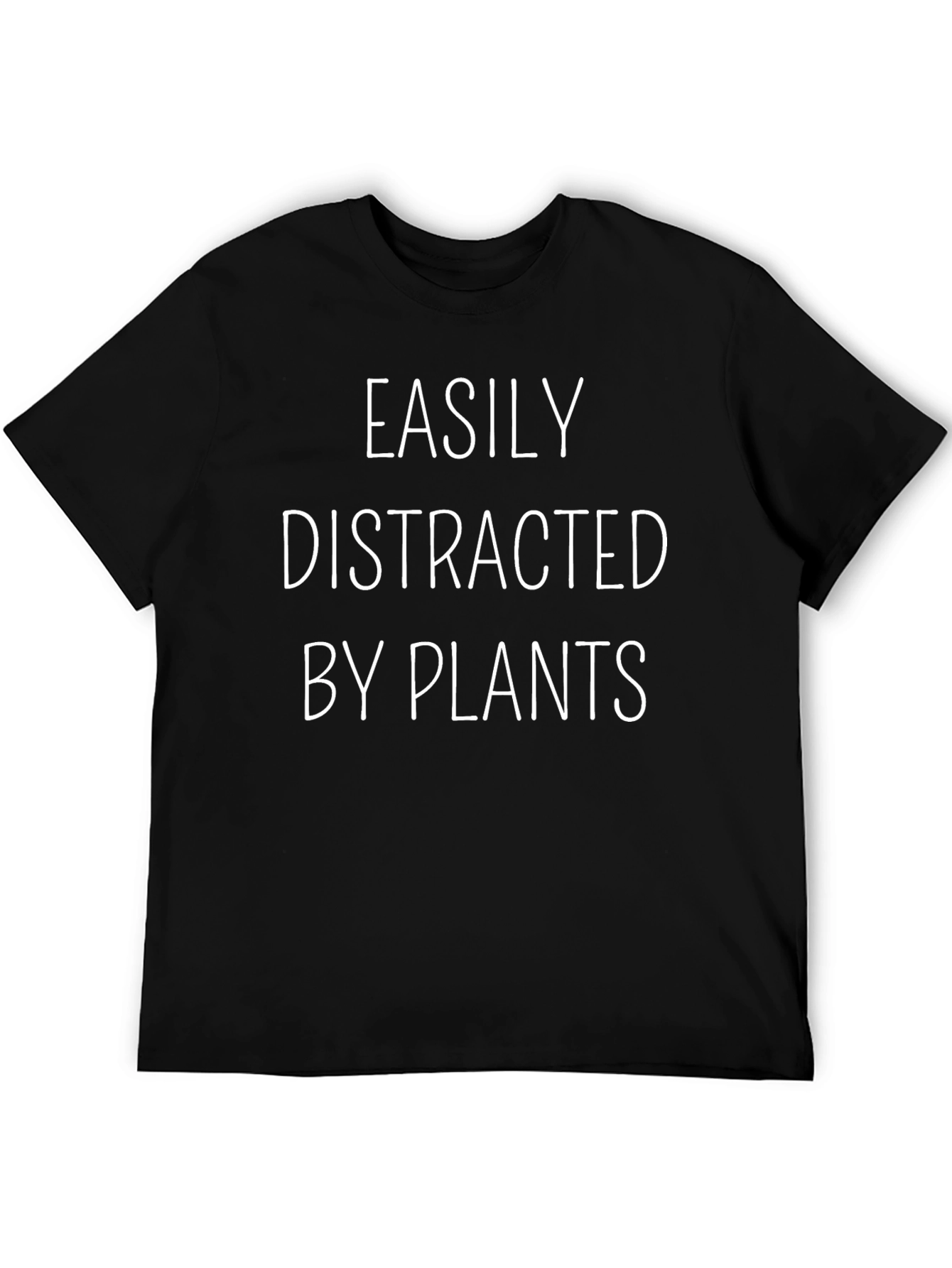 Camiseta Negra: Fácilmente Distraído por las Plantas