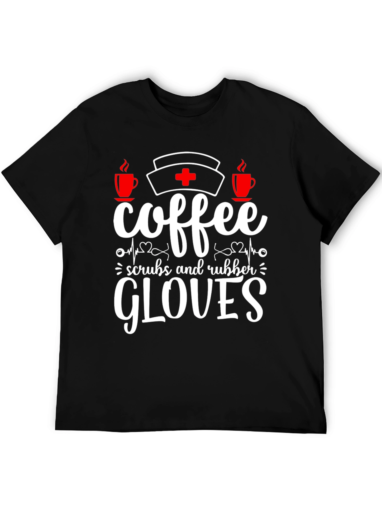 Camiseta Coffee Scrubs Rubber Gloves para enfermeras