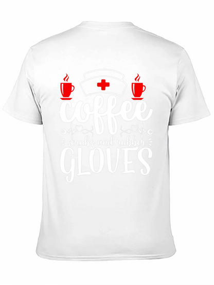 Camiseta Coffee Scrubs Rubber Gloves para enfermeras