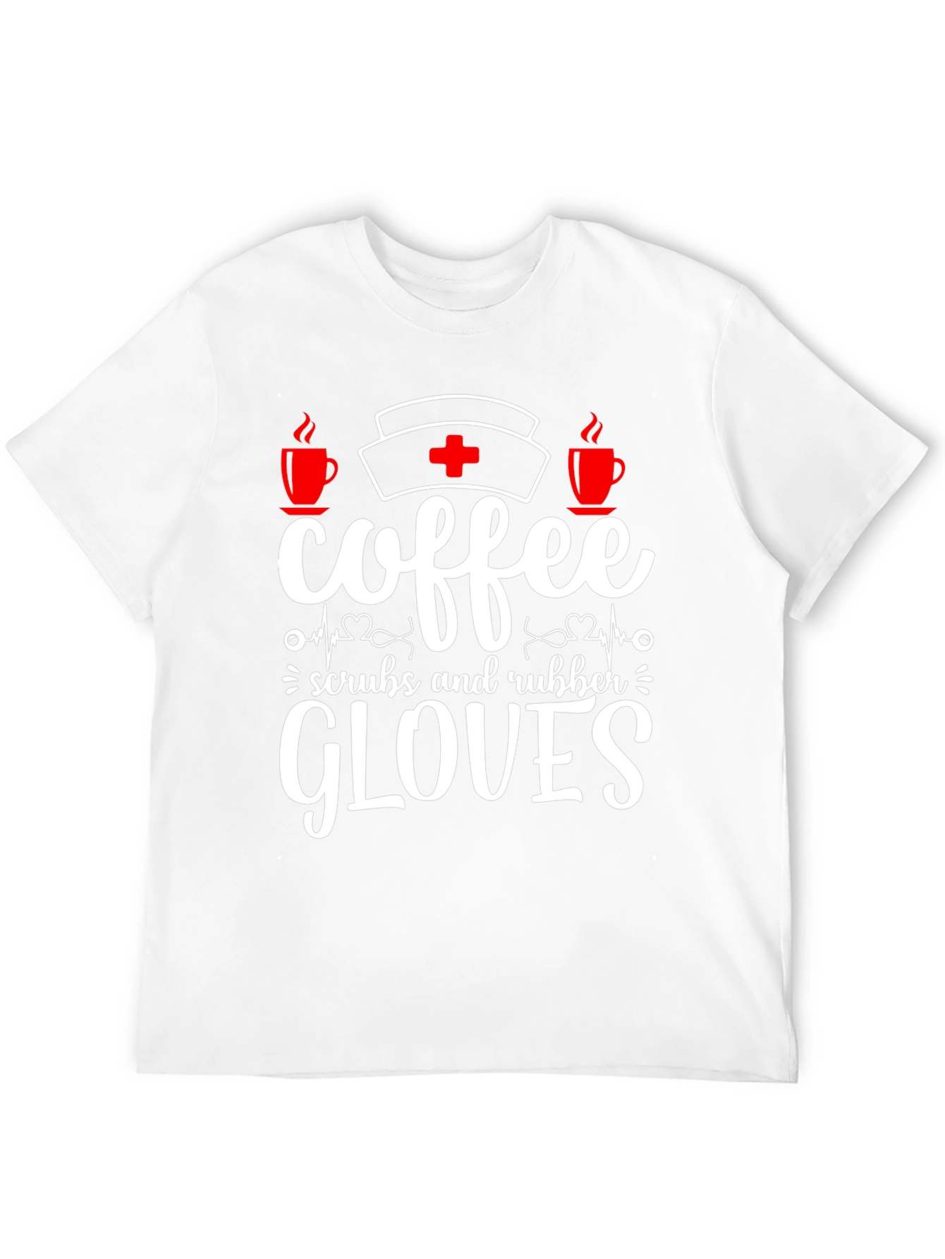Camiseta Coffee Scrubs Rubber Gloves para enfermeras