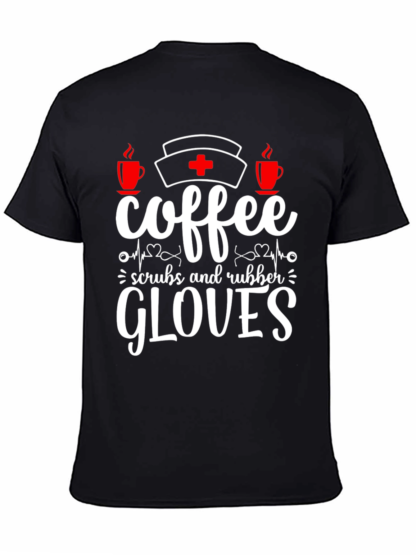 Camiseta Coffee Scrubs Rubber Gloves para enfermeras