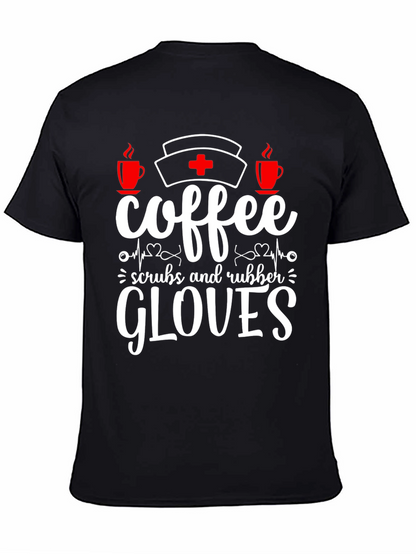 Camiseta Coffee Scrubs Rubber Gloves para enfermeras