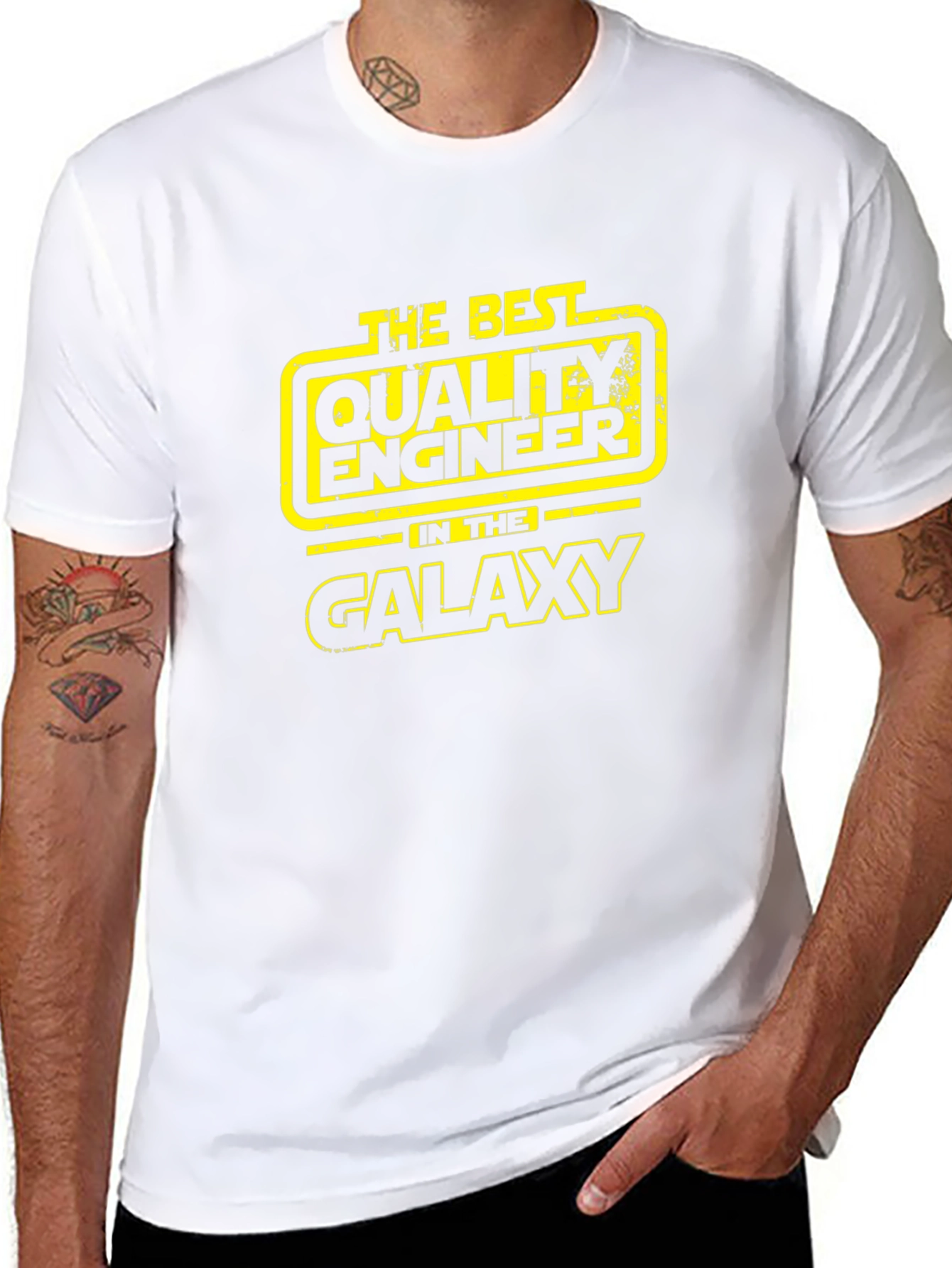 Camiseta Negra The Best Quality Engineer in the Galaxy