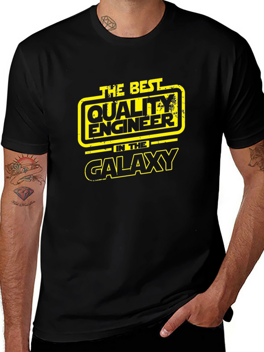 Camiseta Negra The Best Quality Engineer in the Galaxy