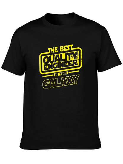 Camiseta Negra The Best Quality Engineer in the Galaxy