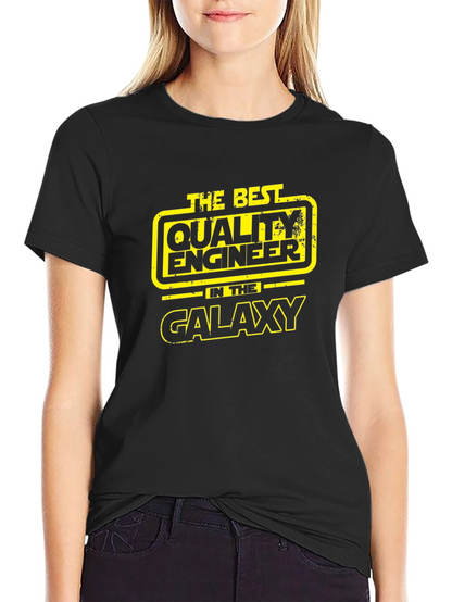 Camiseta Negra The Best Quality Engineer in the Galaxy