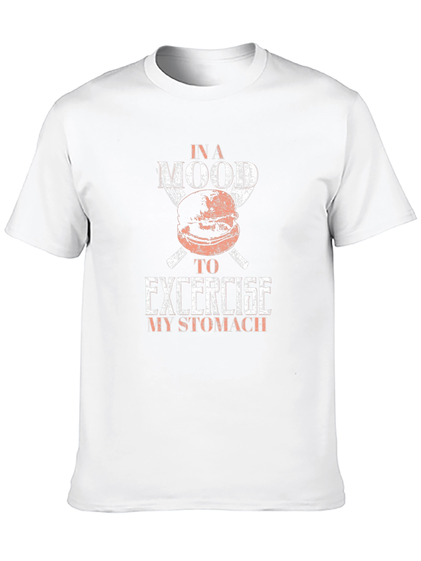 Camiseta Negra Hombre Humor Comida Excercise My Stomach