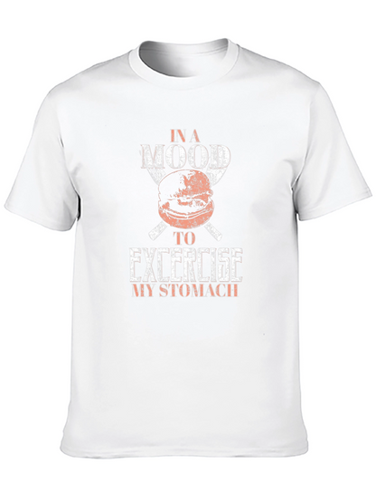 Camiseta Negra Hombre Humor Comida Excercise My Stomach