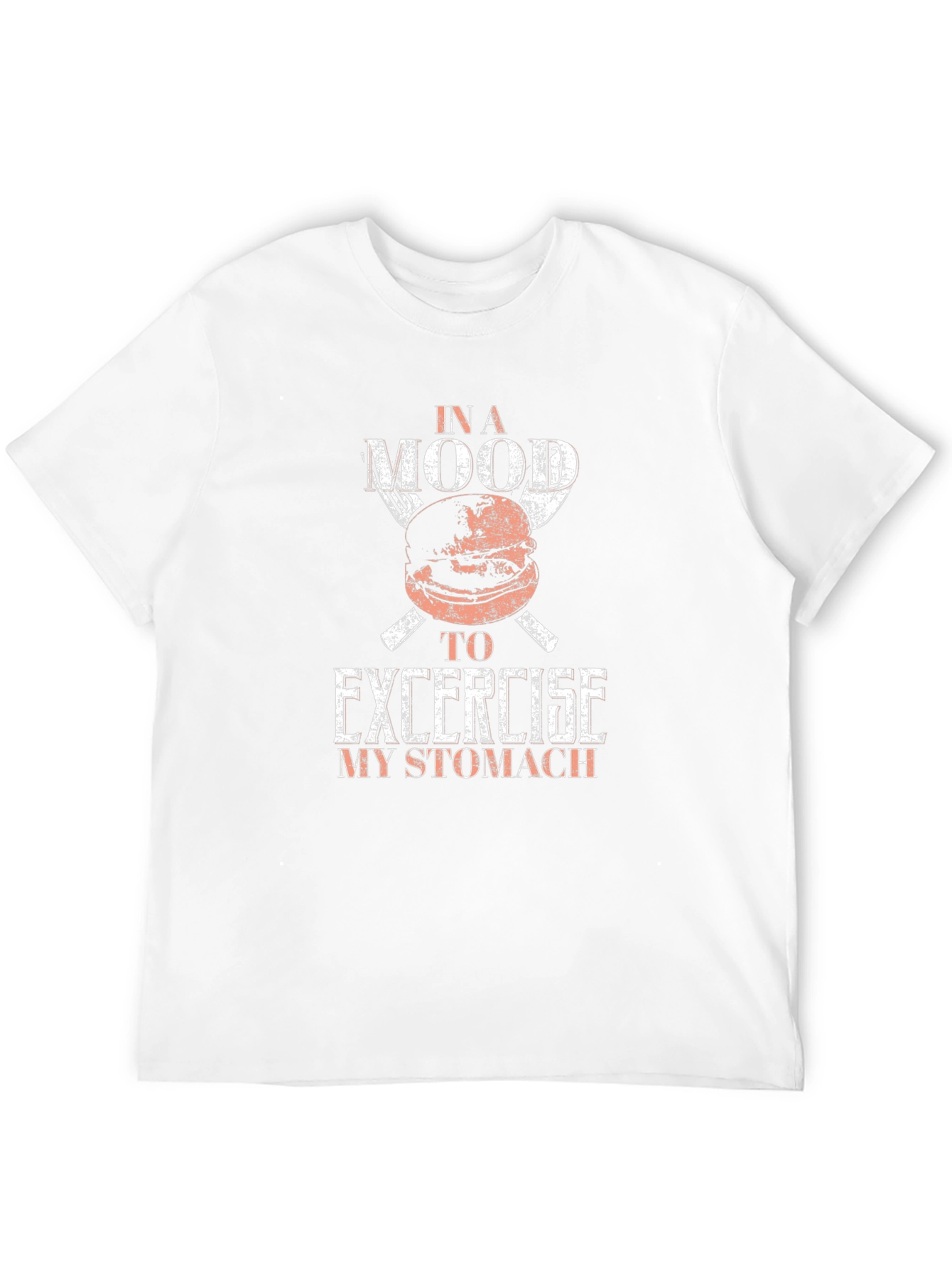 Camiseta Negra Hombre Humor Comida Excercise My Stomach