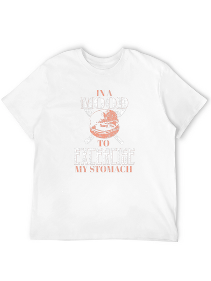 Camiseta Negra Hombre Humor Comida Excercise My Stomach