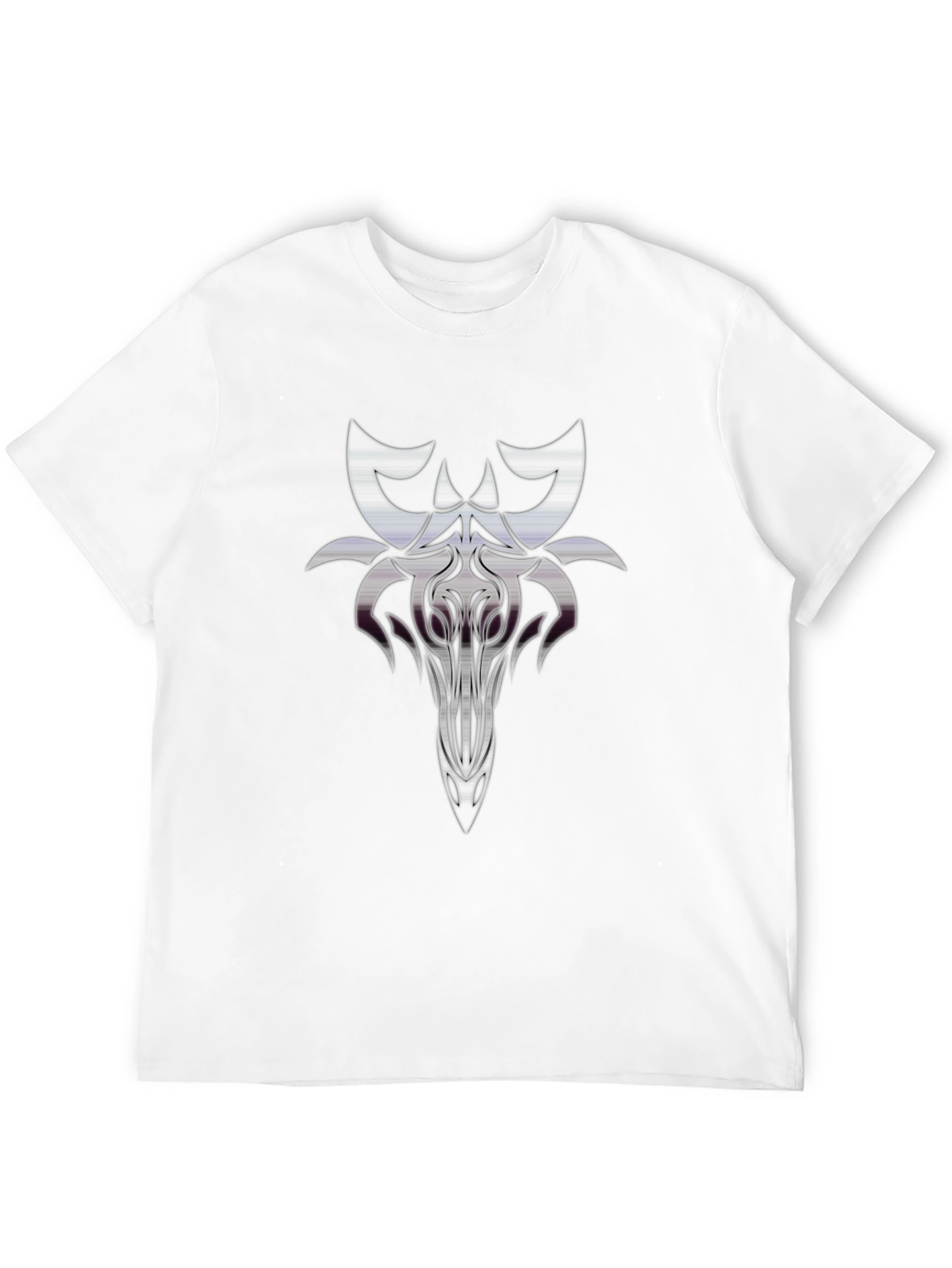 Camiseta Negra con Diseño Abstracto Estilizado