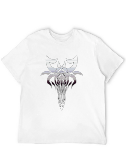 Camiseta Negra con Diseño Abstracto Estilizado