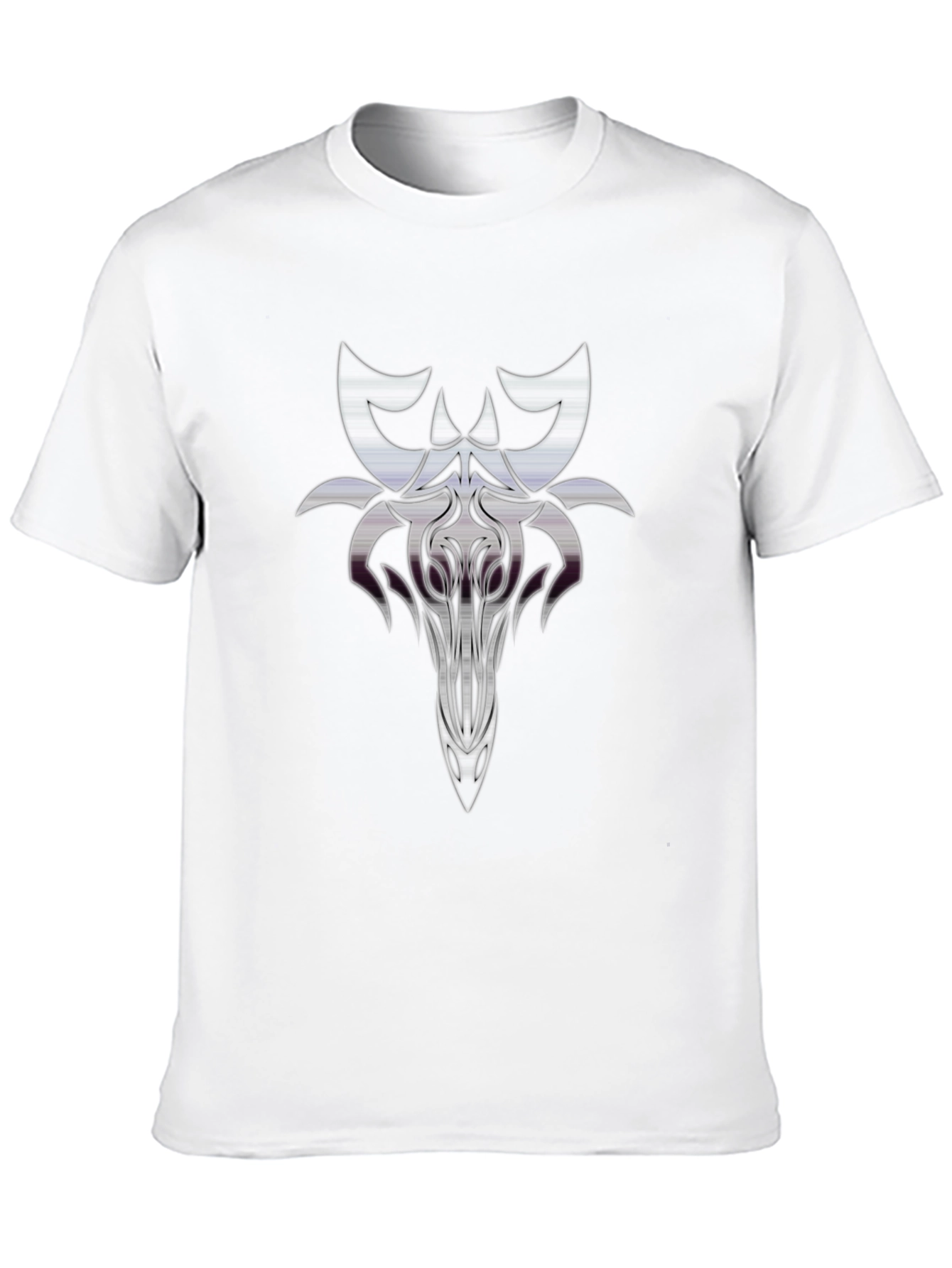 Camiseta Negra con Diseño Abstracto Estilizado