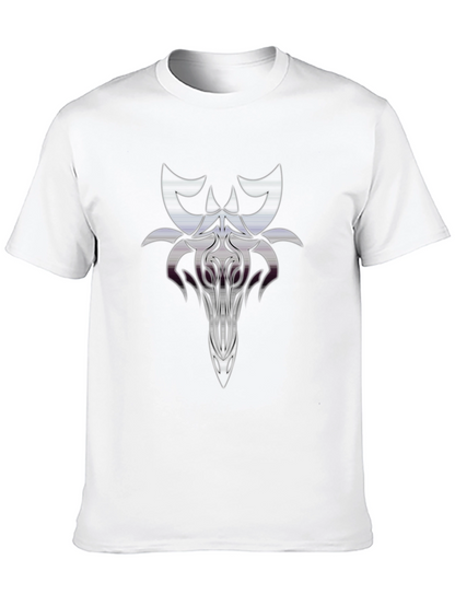 Camiseta Negra con Diseño Abstracto Estilizado