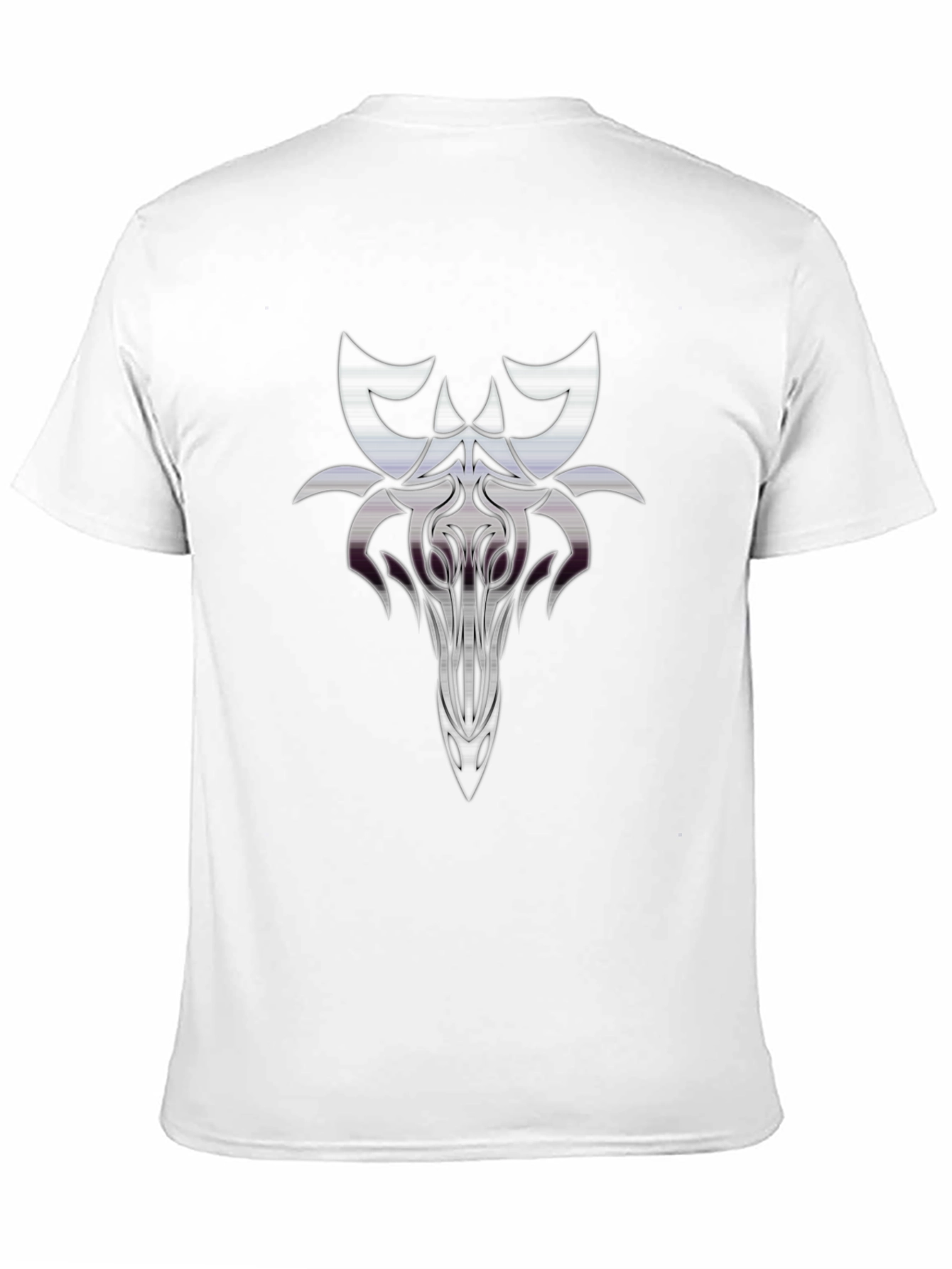 Camiseta Negra con Diseño Abstracto Estilizado