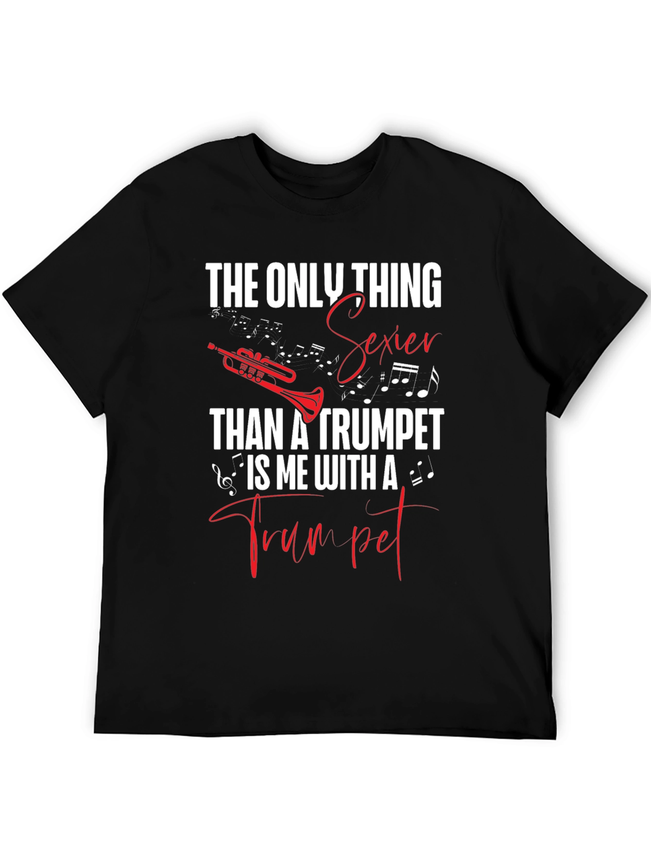 Camiseta Negra con Diseño de Trompeta Sexy