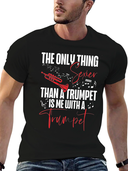 Camiseta Negra con Diseño de Trompeta Sexy