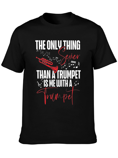 Camiseta Negra con Diseño de Trompeta Sexy