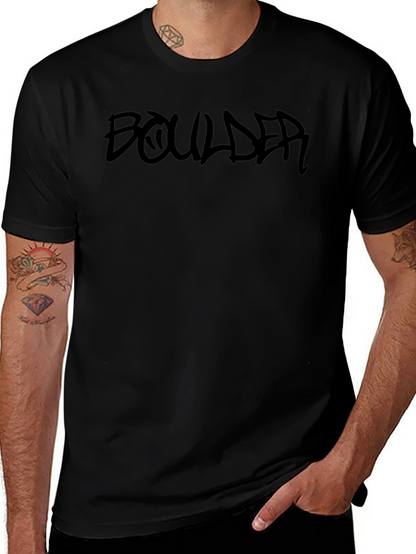 Camiseta Negra Boulder Estilo Graffiti