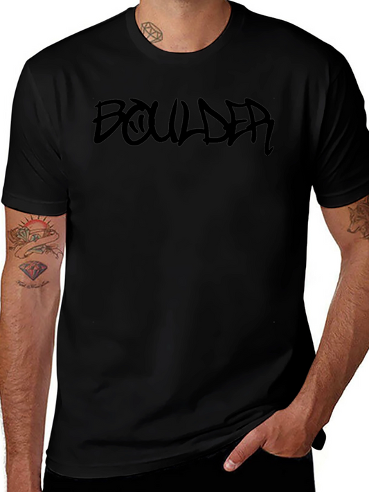 Camiseta Negra Boulder Estilo Graffiti