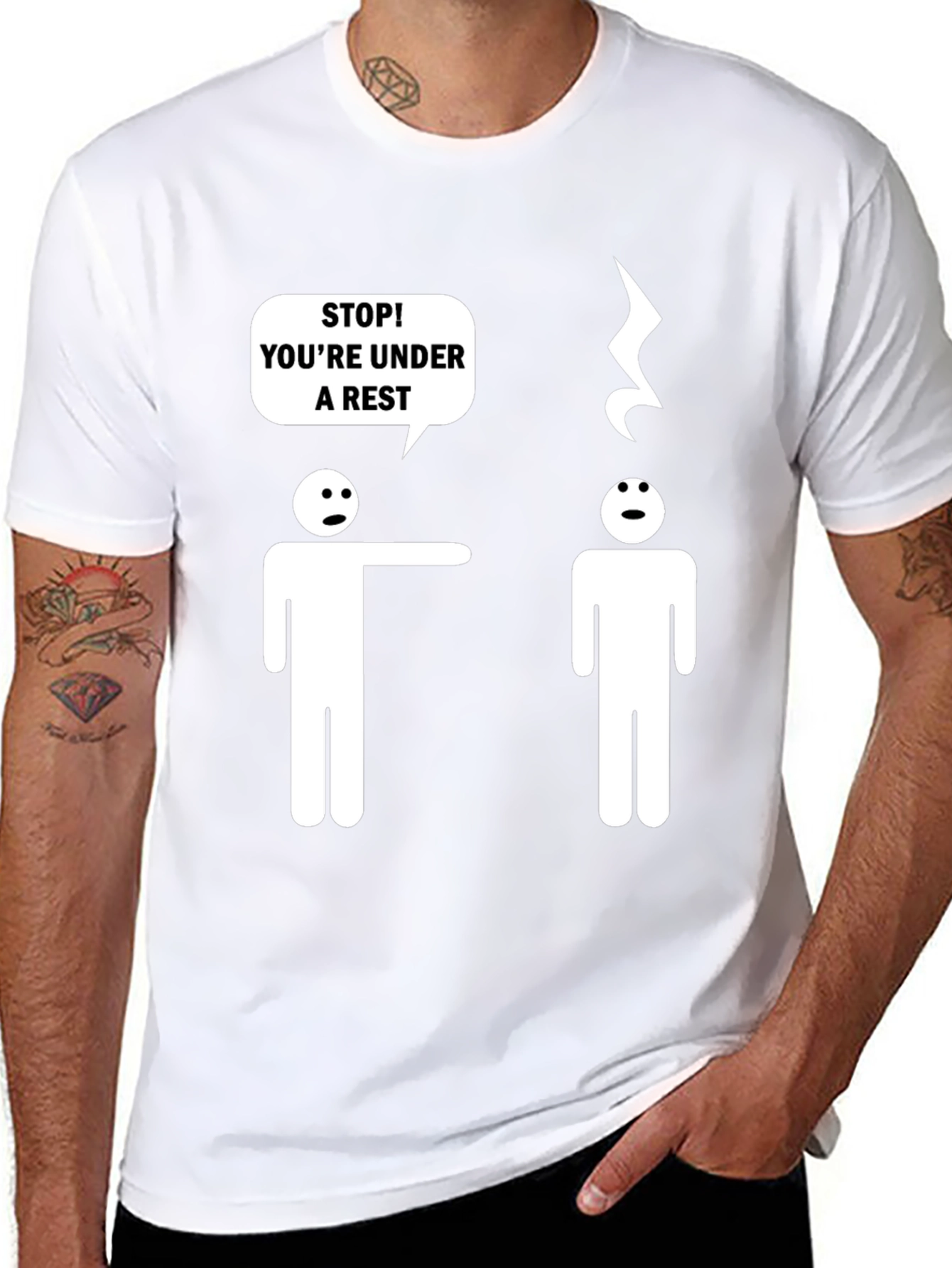 Camiseta Negra Humor Musical Bajo Arresto