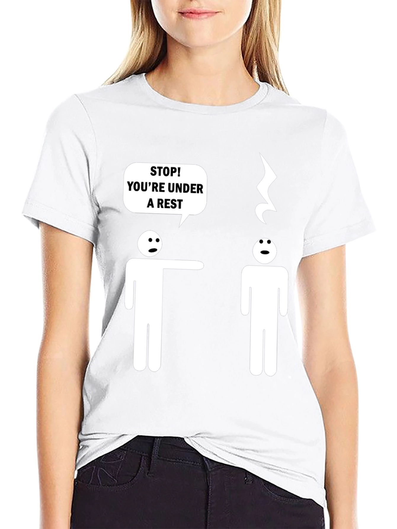 Camiseta Negra Humor Musical Bajo Arresto
