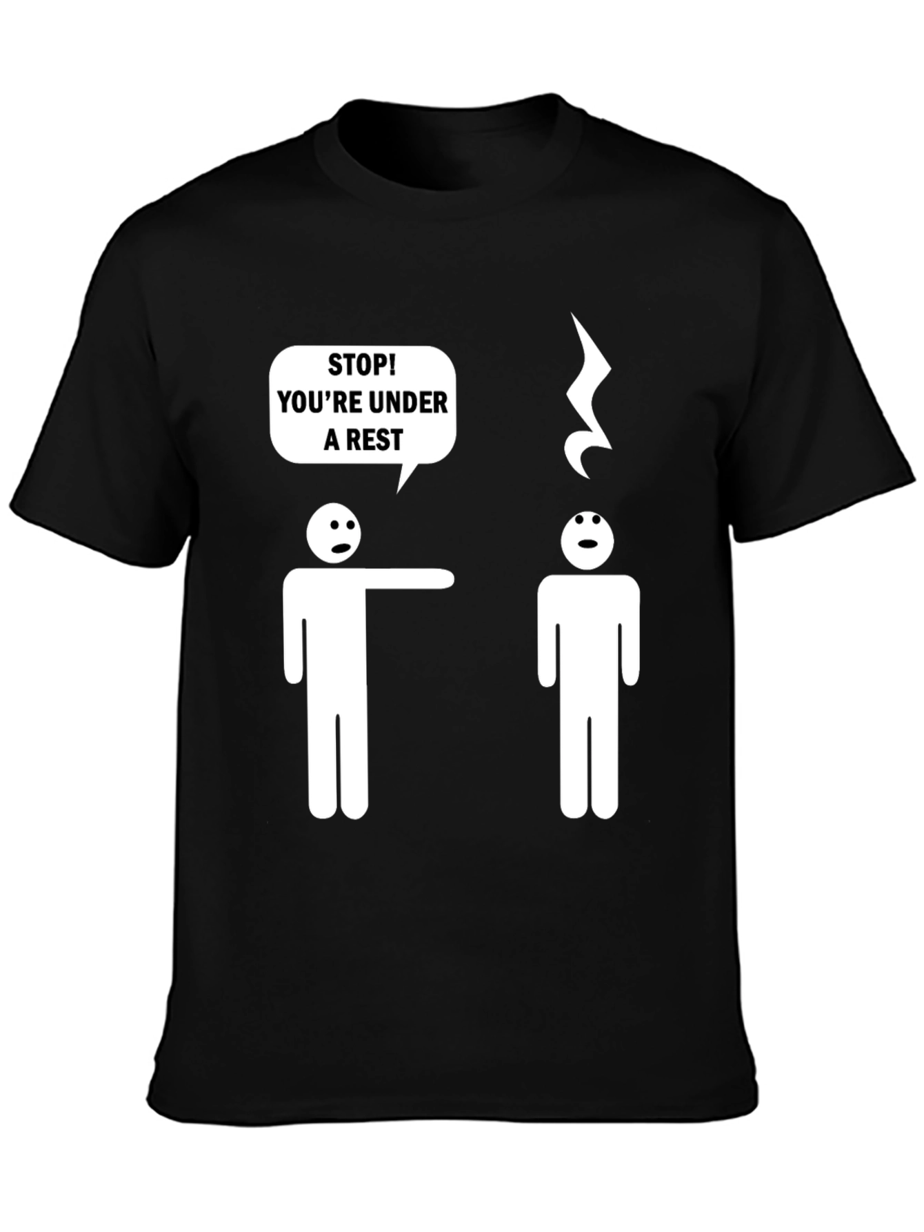 Camiseta Negra Humor Musical Bajo Arresto