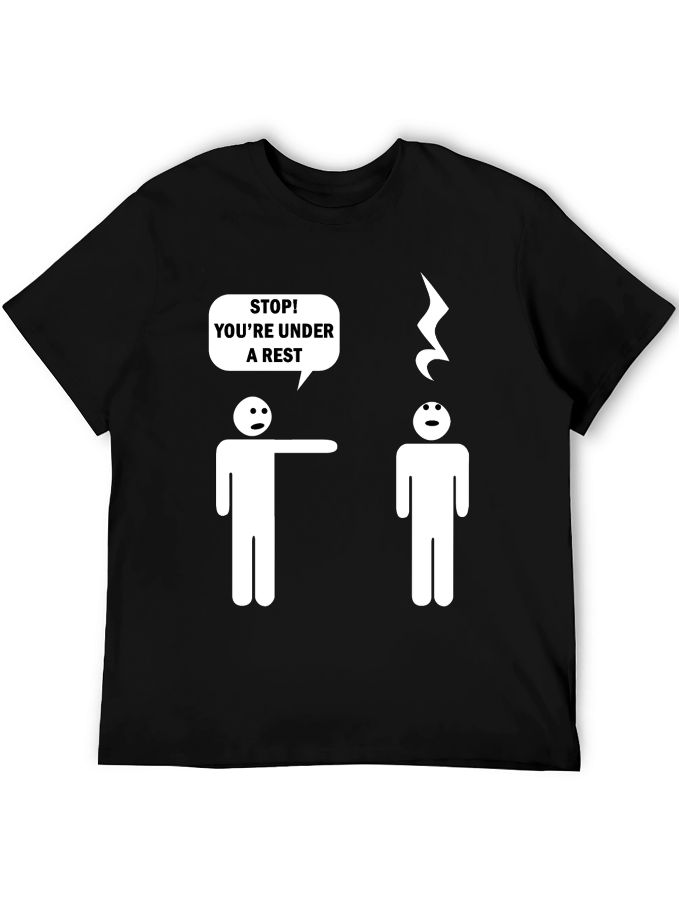 Camiseta Negra Humor Musical Bajo Arresto