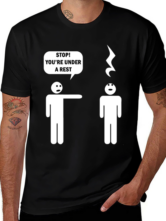 Camiseta Negra Humor Musical Bajo Arresto