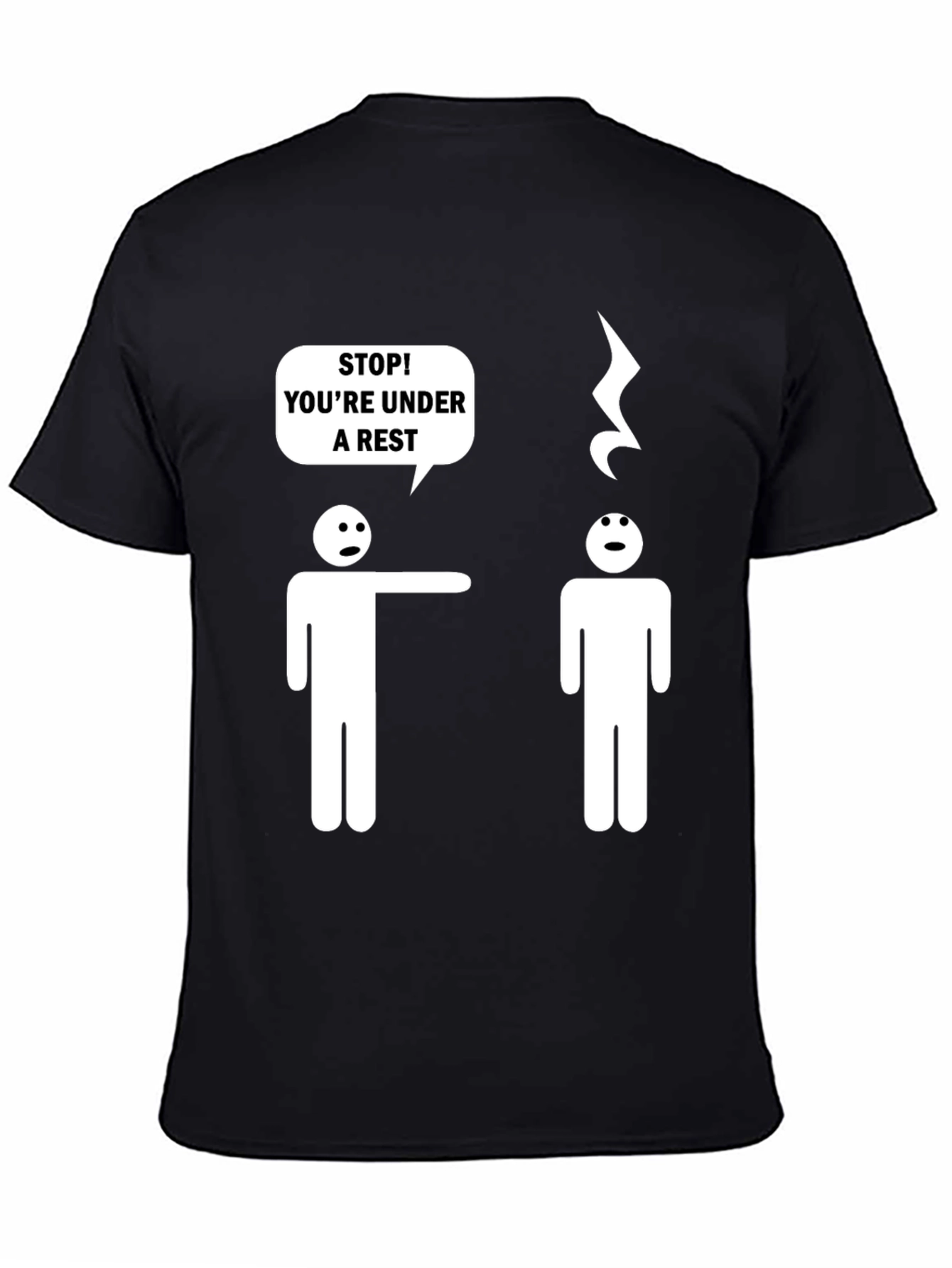 Camiseta Negra Humor Musical Bajo Arresto