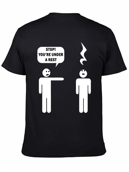 Camiseta Negra Humor Musical Bajo Arresto