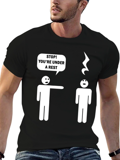 Camiseta Negra Humor Musical Bajo Arresto