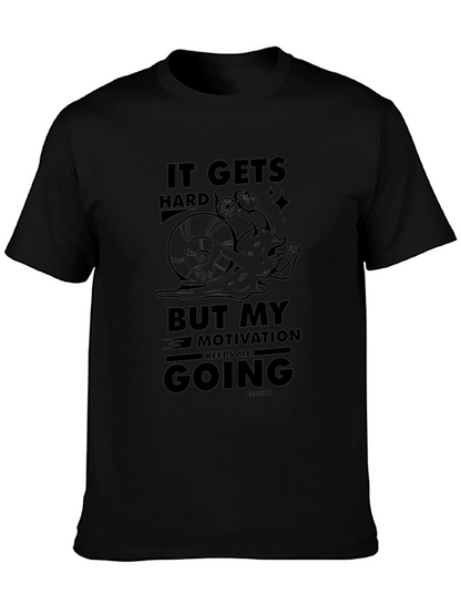 Camiseta Negra: Snail Motivation - ¡No te rindas!