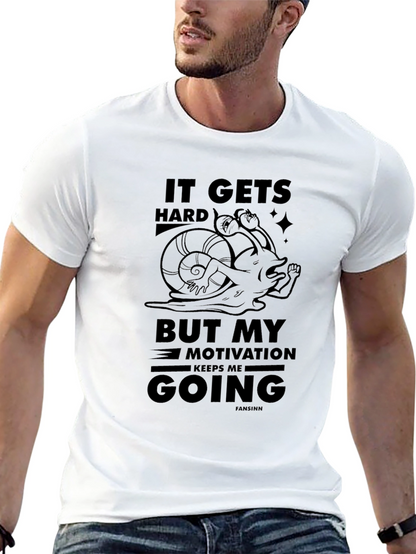 Camiseta Negra: Snail Motivation - ¡No te rindas!