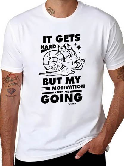 Camiseta Negra: Snail Motivation - ¡No te rindas!