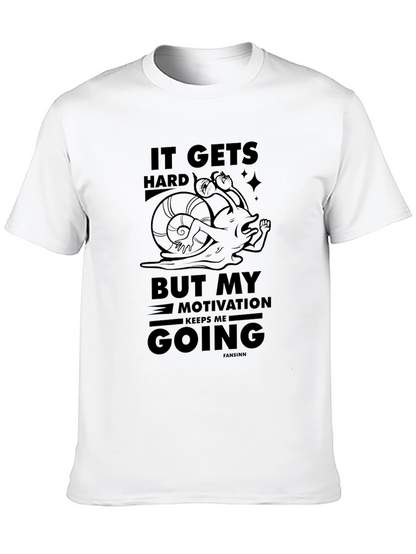 Camiseta Negra: Snail Motivation - ¡No te rindas!