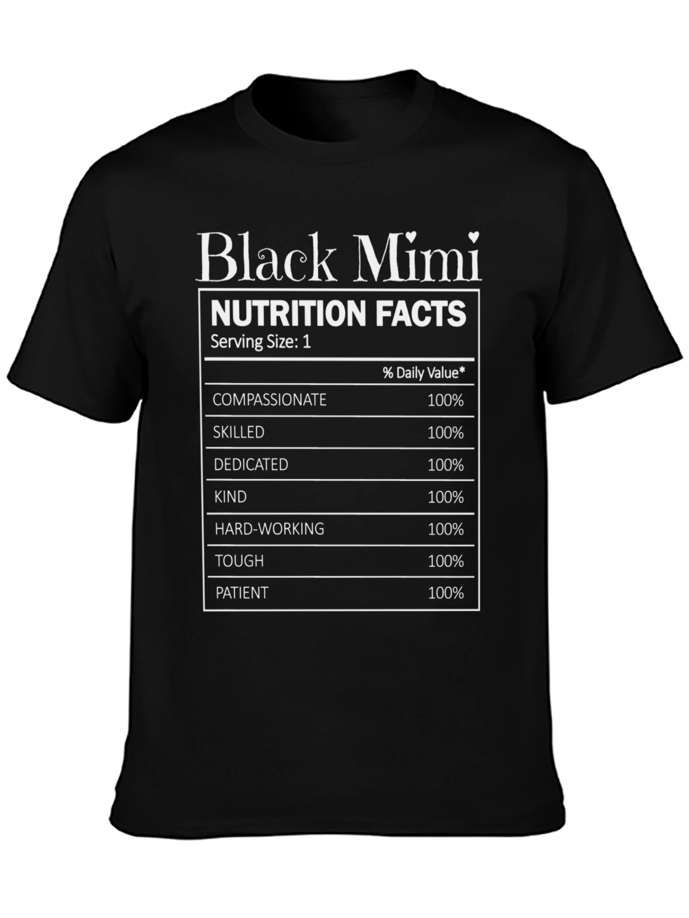 Camiseta Negra Black Mimi Nutrition Facts