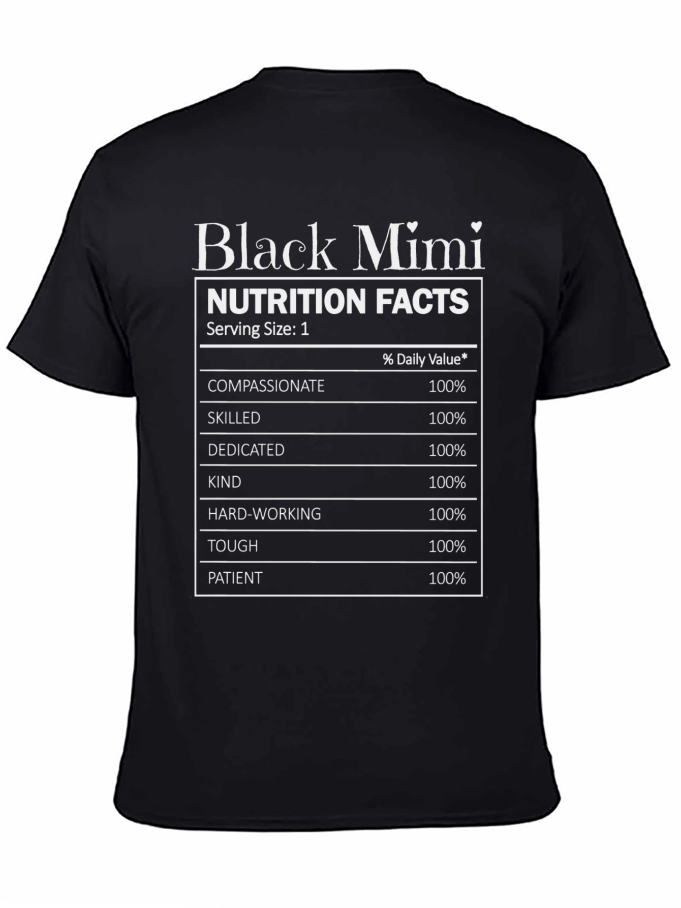 Camiseta Negra Black Mimi Nutrition Facts
