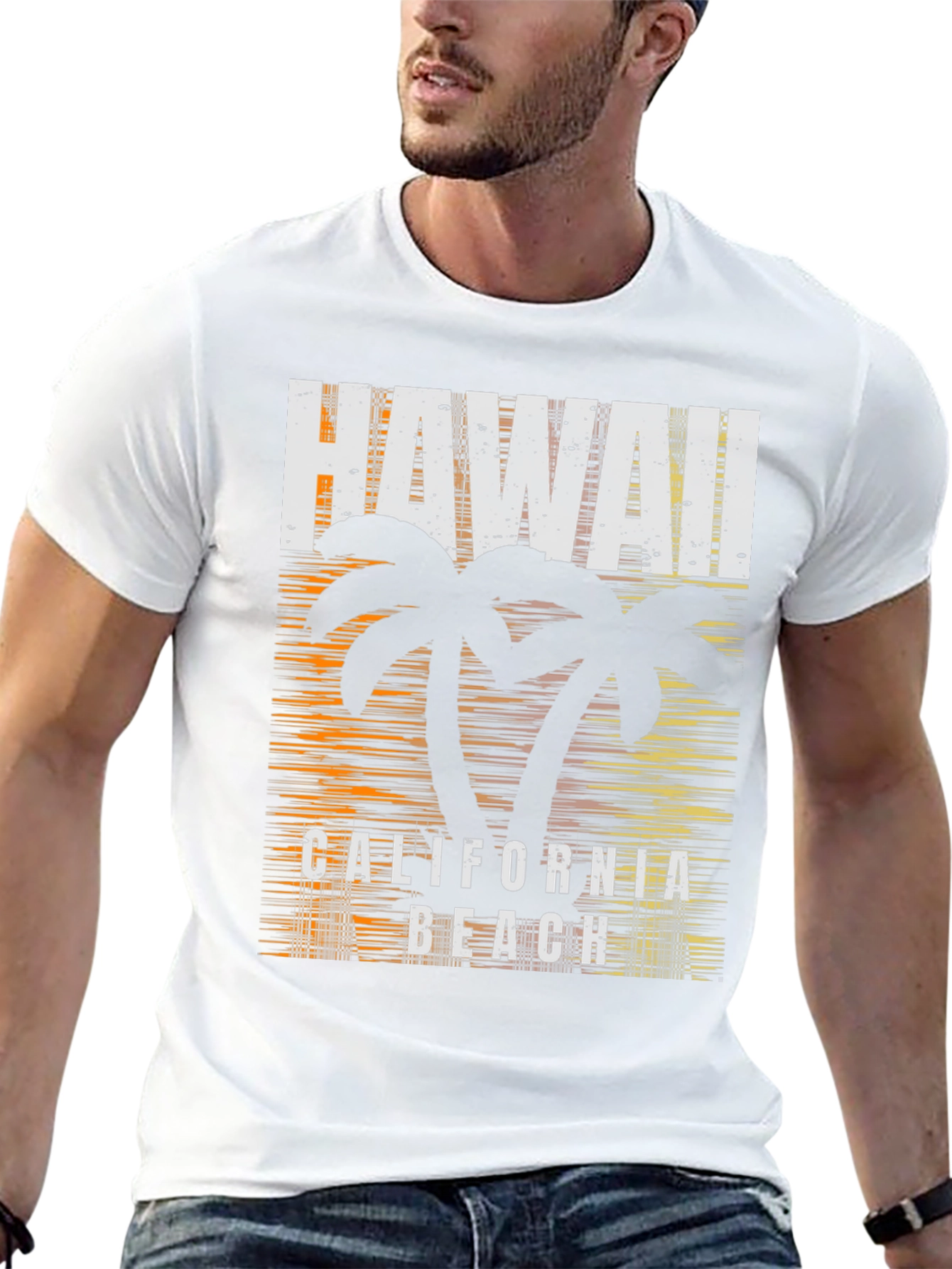 Camiseta Hombre Hawaii California Beach